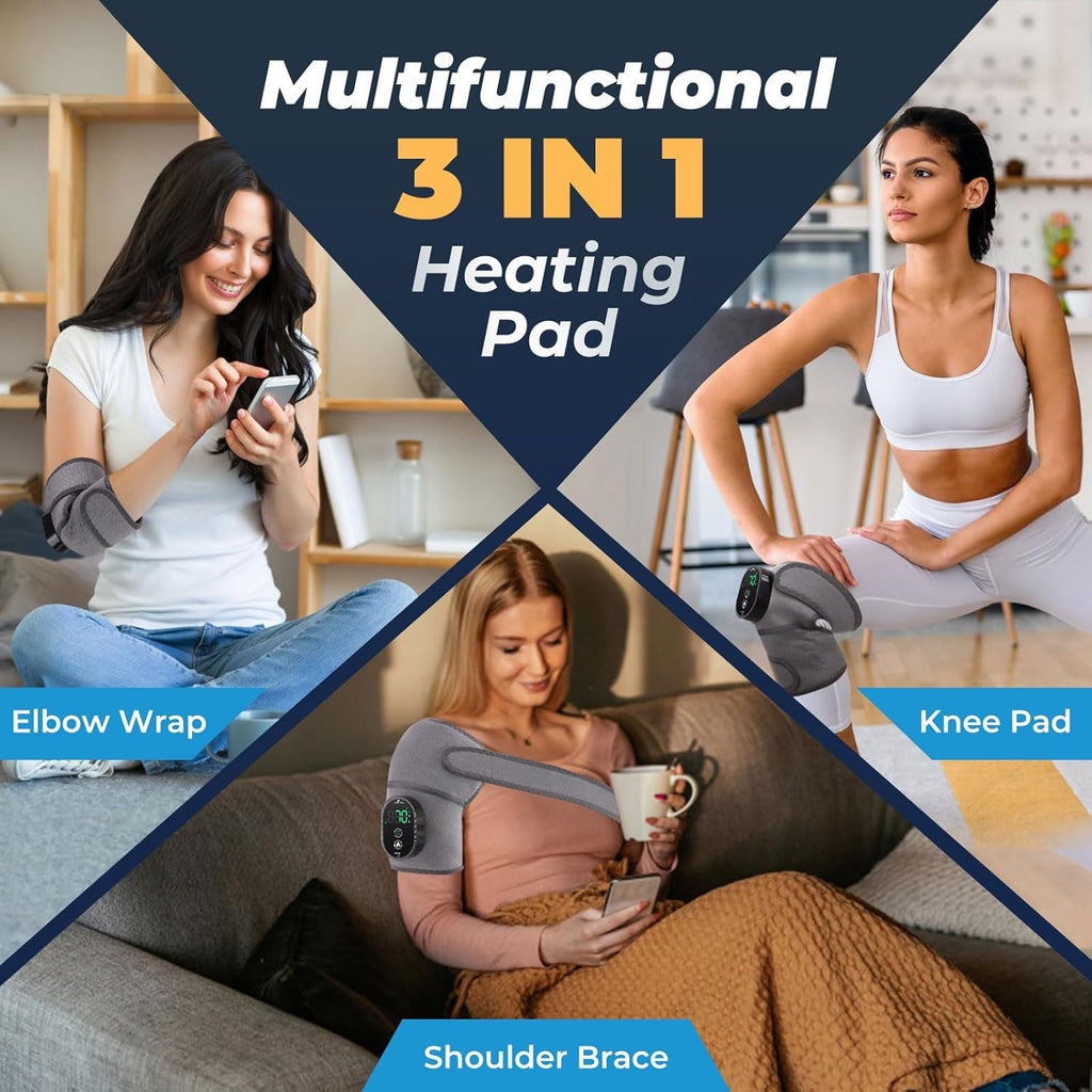 3-in-1 Heated Vibration Massager – Knee/Elbow/Shoulder
