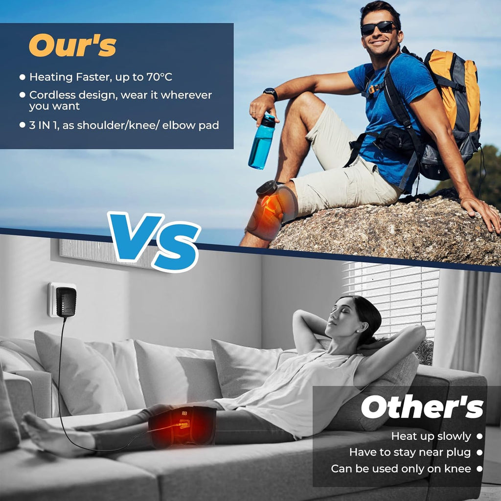 3-in-1 Heated Vibration Massager – Knee/Elbow/Shoulder